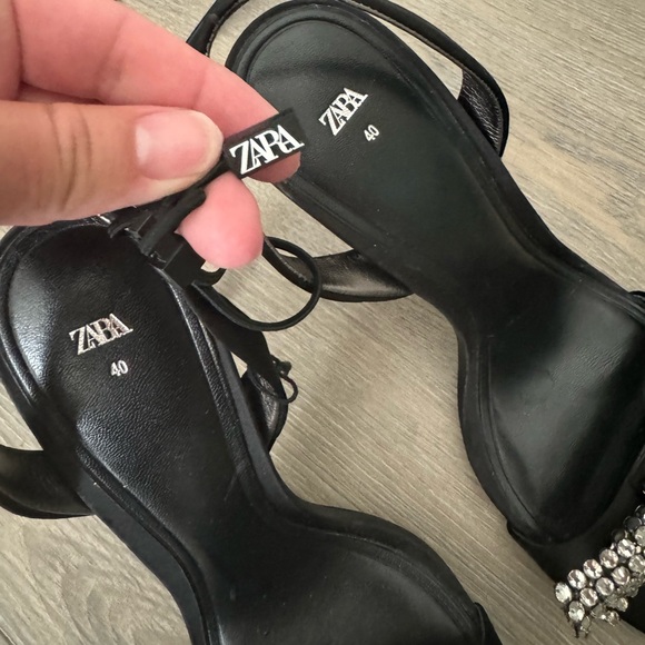 Zara rhinestone bow heels NWOT - Picture 2 of 8